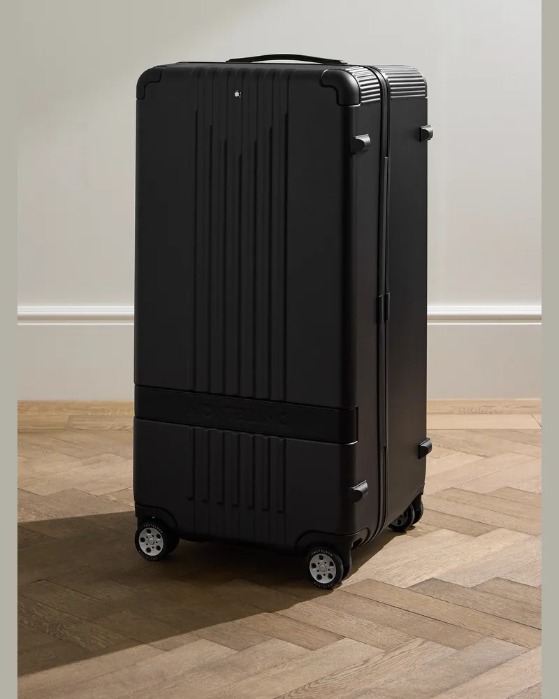 Montblanc MY4810 Leather-Trimmed Polycarbonate Suitcase Black