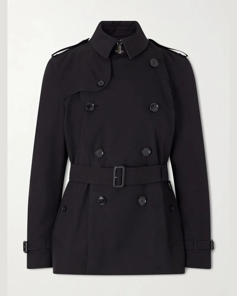 Burberry Kensington Cotton-Gabardine Trench Coat Black