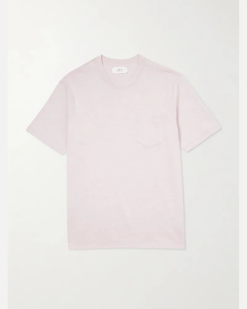 MR P. T-Shirt aus einer Leinen-Biobaumwollmischung Pink