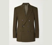 Slim-Fit Double-Breasted Wool, Cashmere and Silk-Blend Blazer