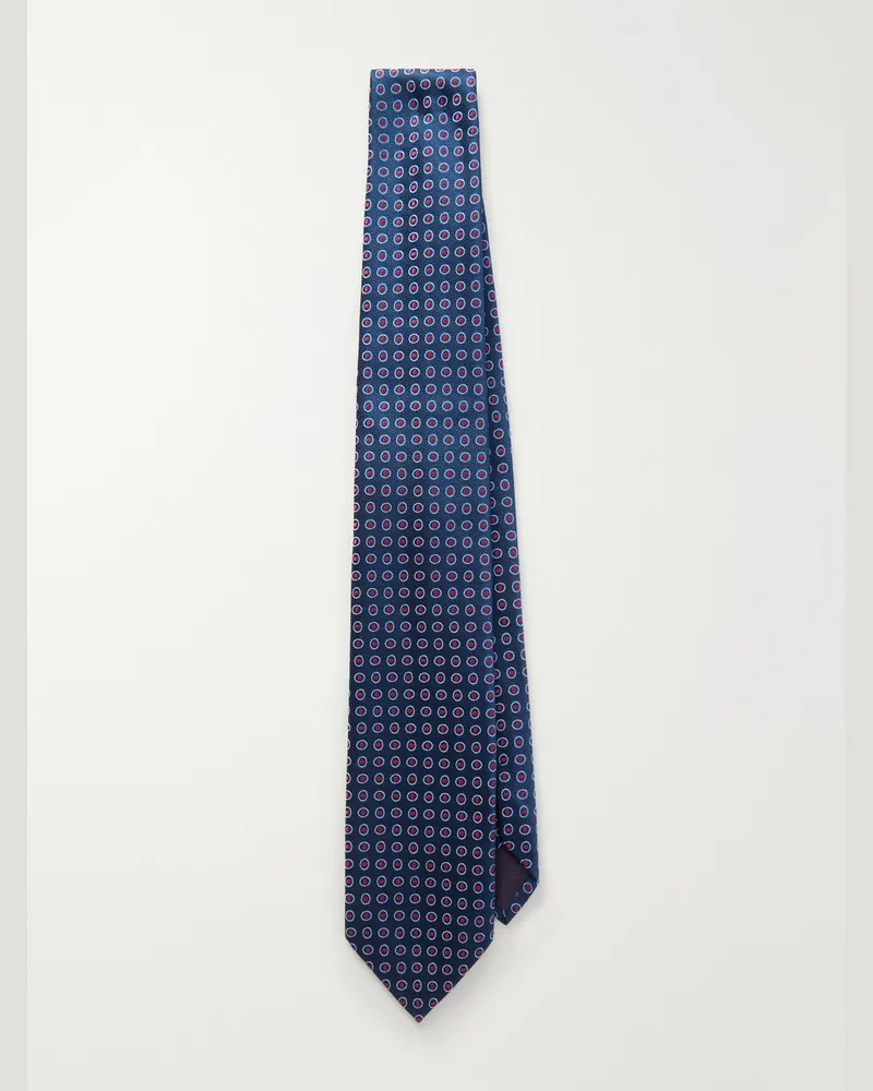 Charvet 8.5cm Silk-Jacquard Tie Blue