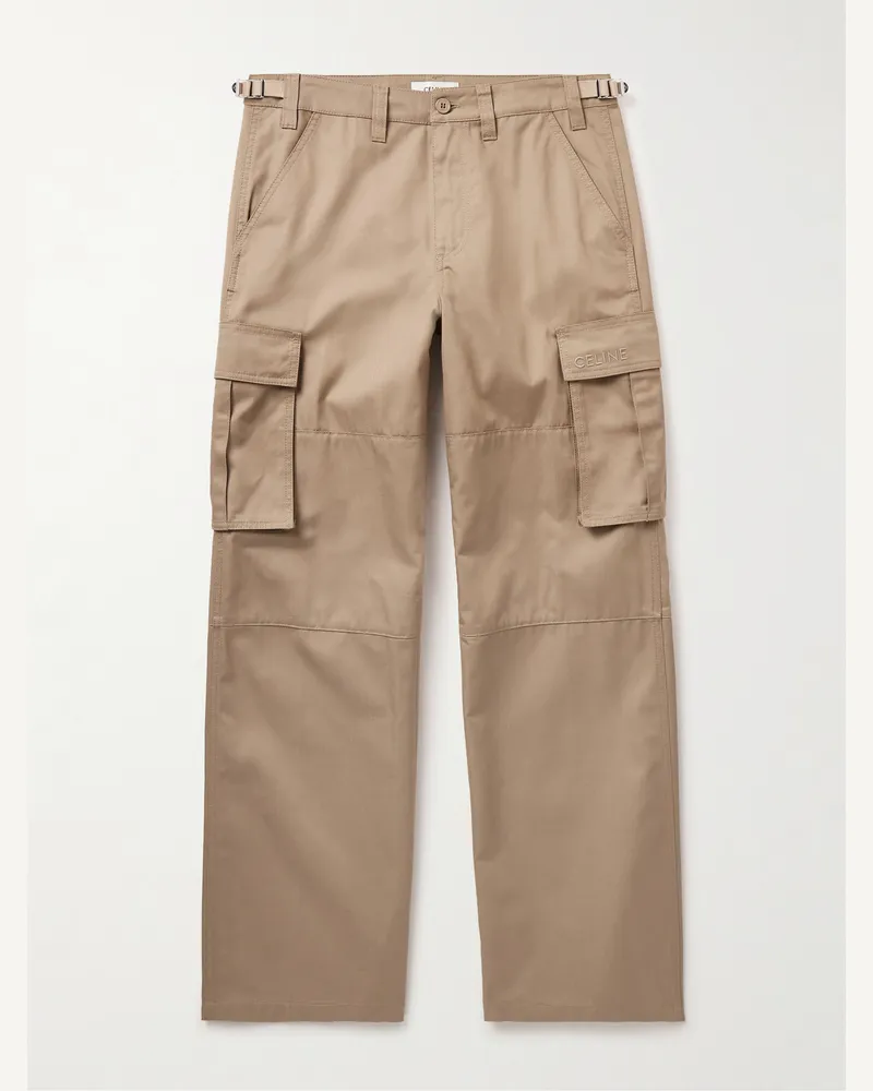 Celine Gerade geschnittene Cargohose aus Twill Neutral