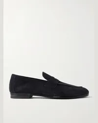 Tom Ford Pennyloafers aus Veloursleder Blau