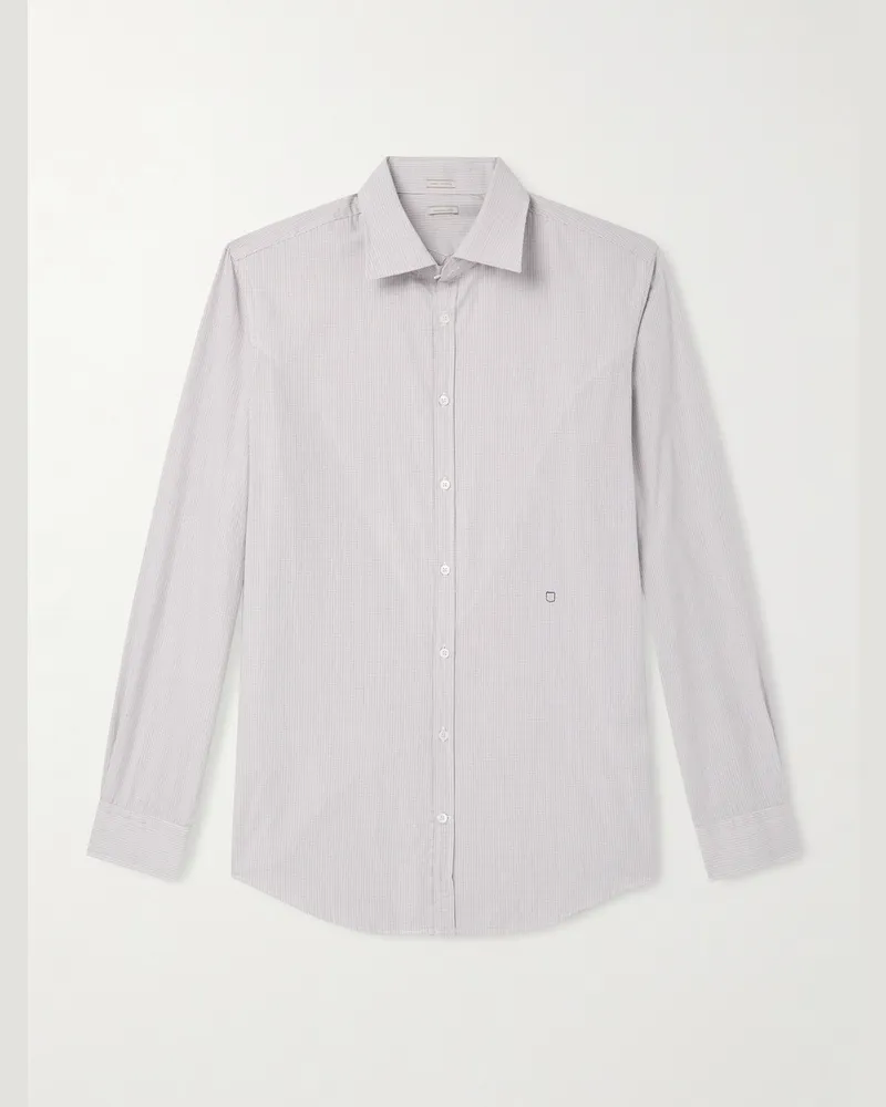 Massimo Alba Genova Hemd aus karierter Baumwollpopeline Blau