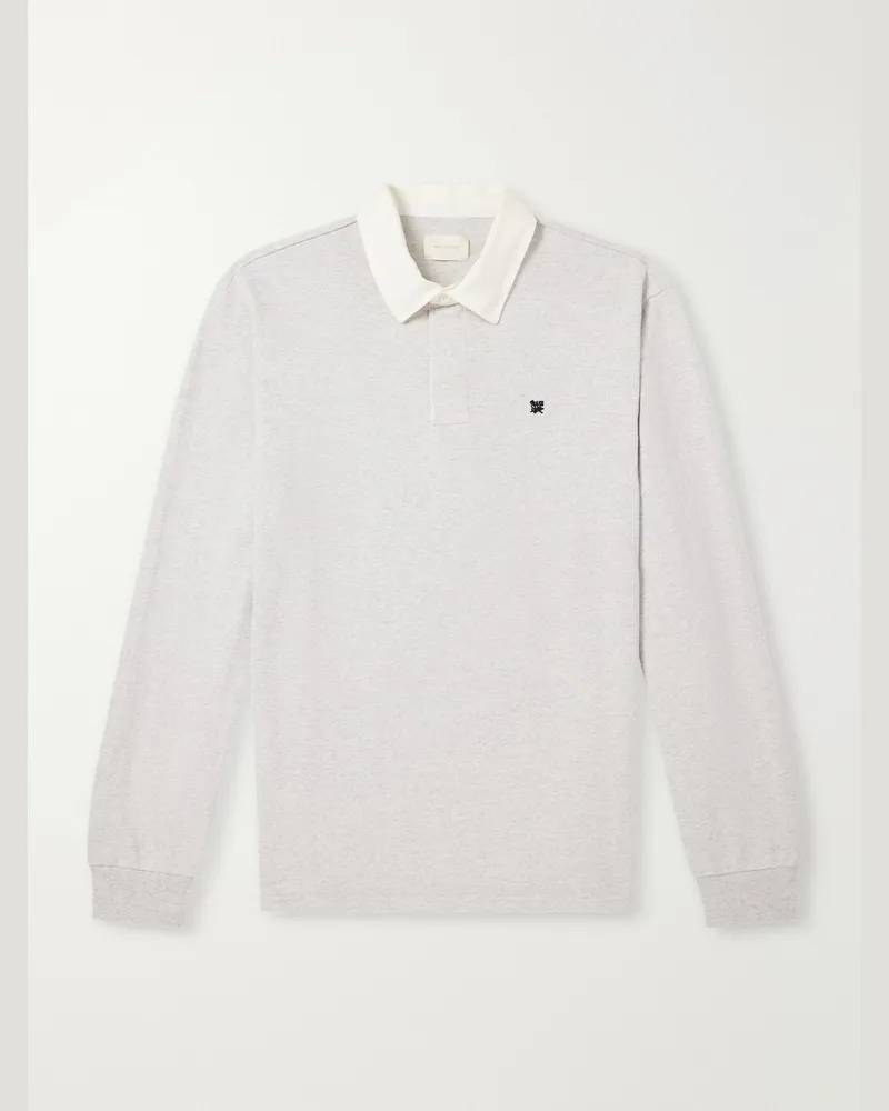 Aimé Leon Dore Logo-Embroidered Cotton-Jersey Polo Shirt White