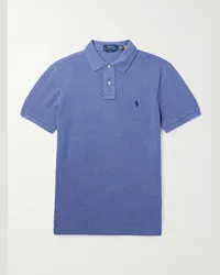 Ralph Lauren Polohemd aus Baumwoll-Piqué mit Logostickerei Blau