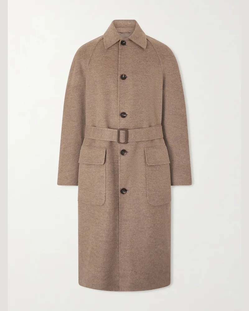 Loro Piana Owen Oversized Rain System® Cashmere Coat Neutrals