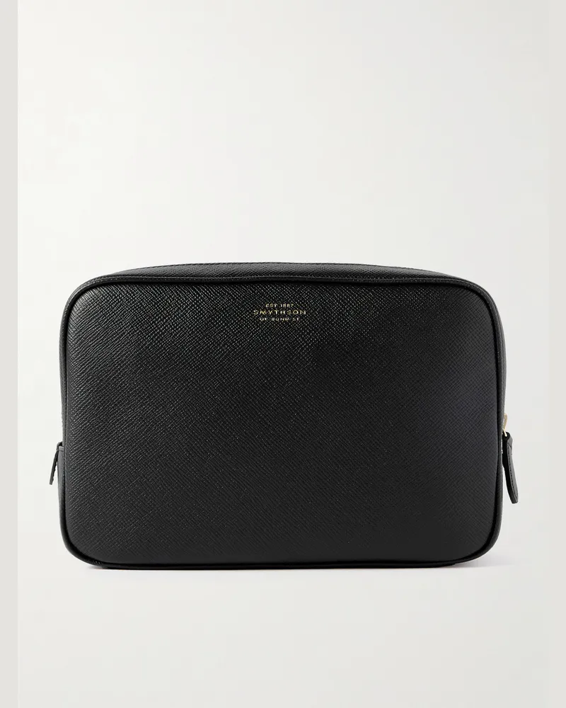 Smythson Organiser aus quergemasertem Leder Schwarz