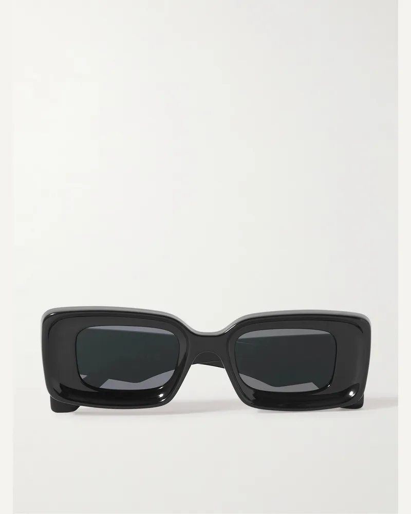 Loewe Anagram Rectangular-Frame Acetate Sunglasses Black