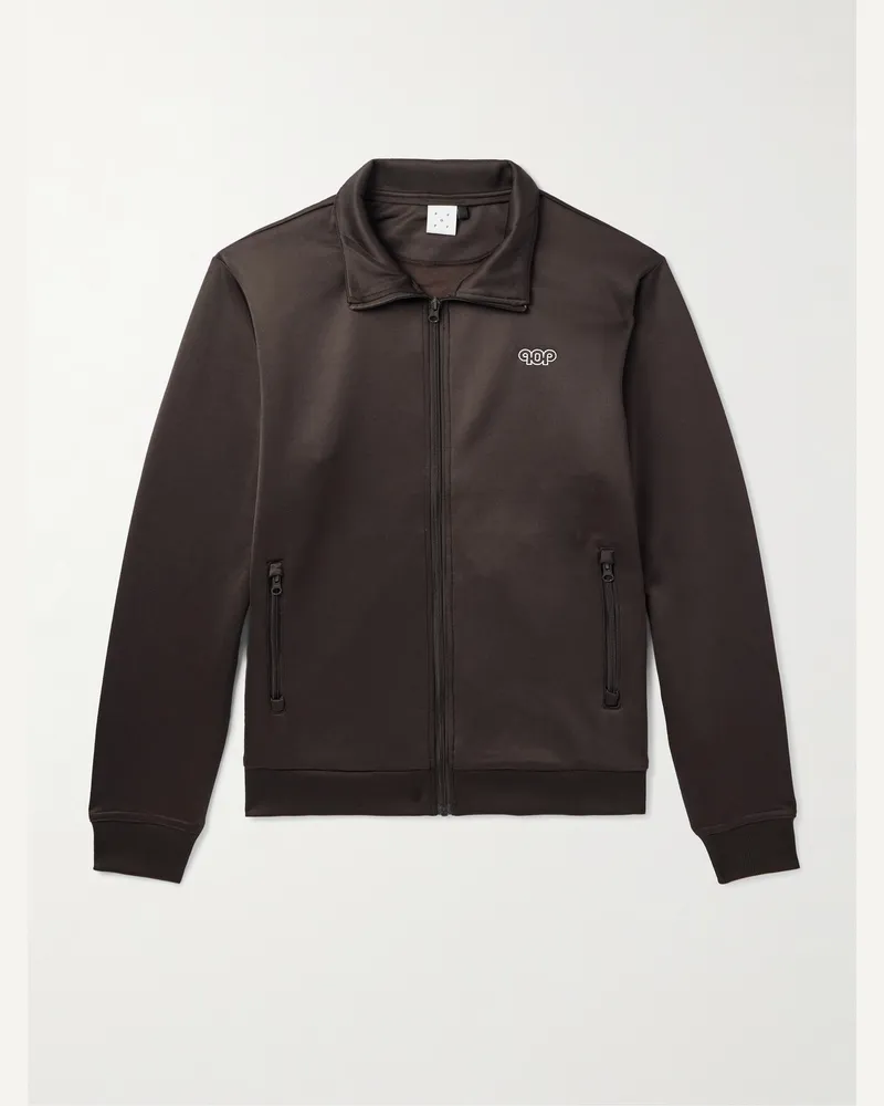Pop Trading Company Pub Trainingsjacke aus Shell mit Logostickerei Braun