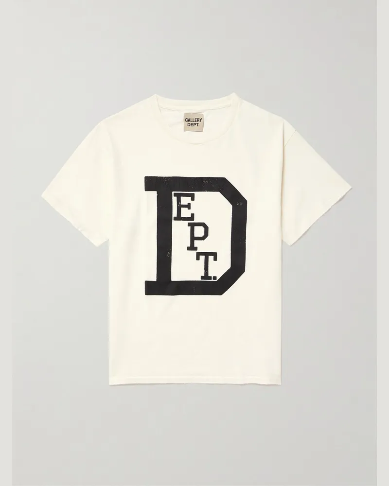 GALLERY DEPT. University T-Shirt aus Baumwoll-Jersey mit Logoprint Neutral