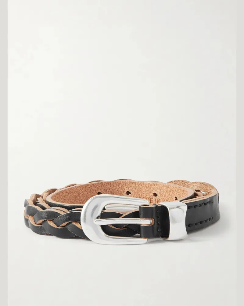 Our Legacy 2cm Braided Leather Belt Black