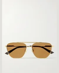 Bottega Veneta Goldfarbene Pilotensonnenbrille Gold