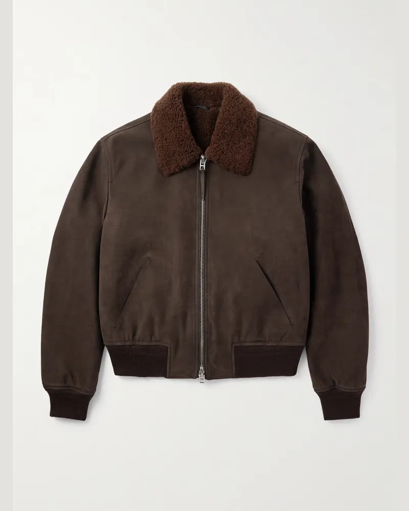 Tom Ford Bomberjacke aus Shearling Braun