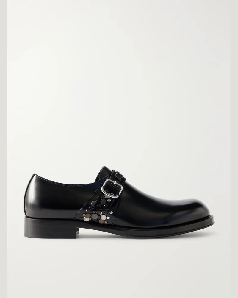 Dries van Noten Studded Leather Derby Shoes Black