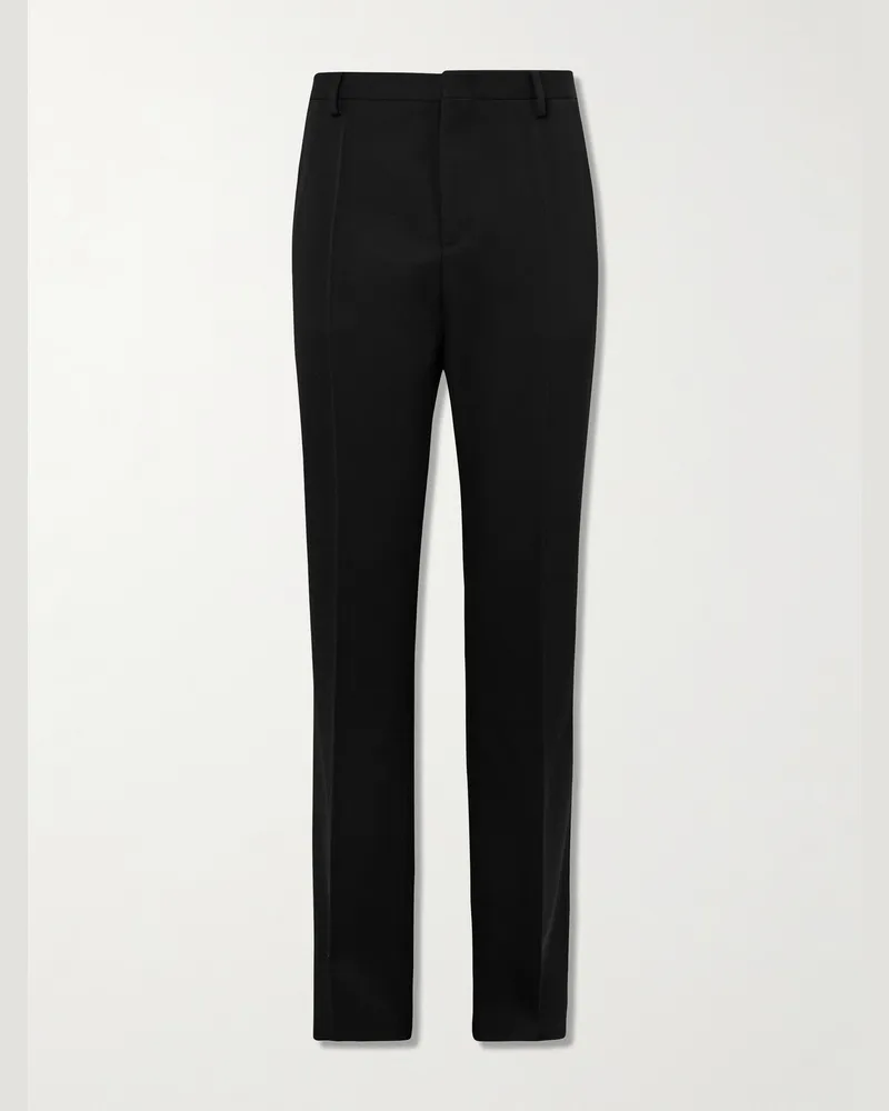 Valentino Garavani Straight-Leg Virgin Wool-Twill Trousers Black