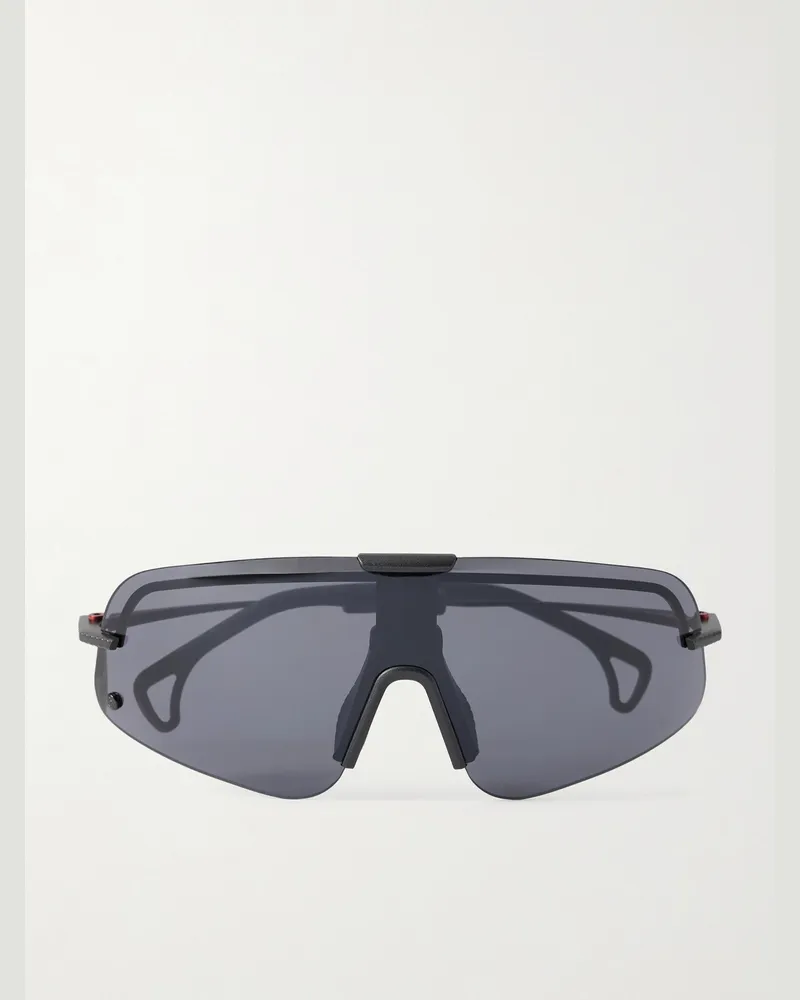 District Vision Massimo Osti Studio Aiko Laufsport-Sonnenbrille mit D-Rahmen aus Titan Grau