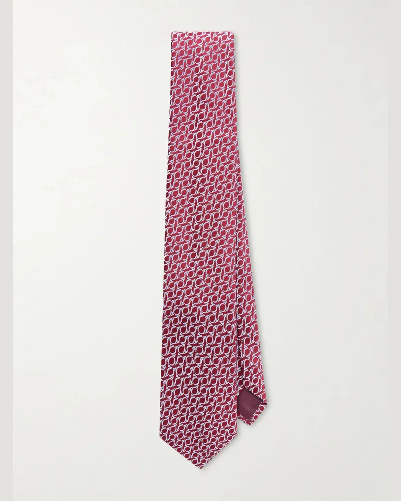 Charvet 8.5cm Silk-Jacquard Tie Red