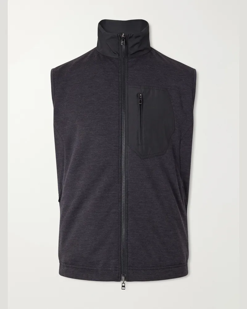 SEASE Explorer Reversible Padded Wool-Blend Jersey and Micro-Ripstop Gilet Gray