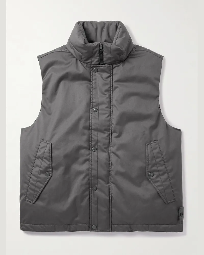 Stone Island Ghost Daunenweste aus beschichtetem Schurwoll-Twill Grau