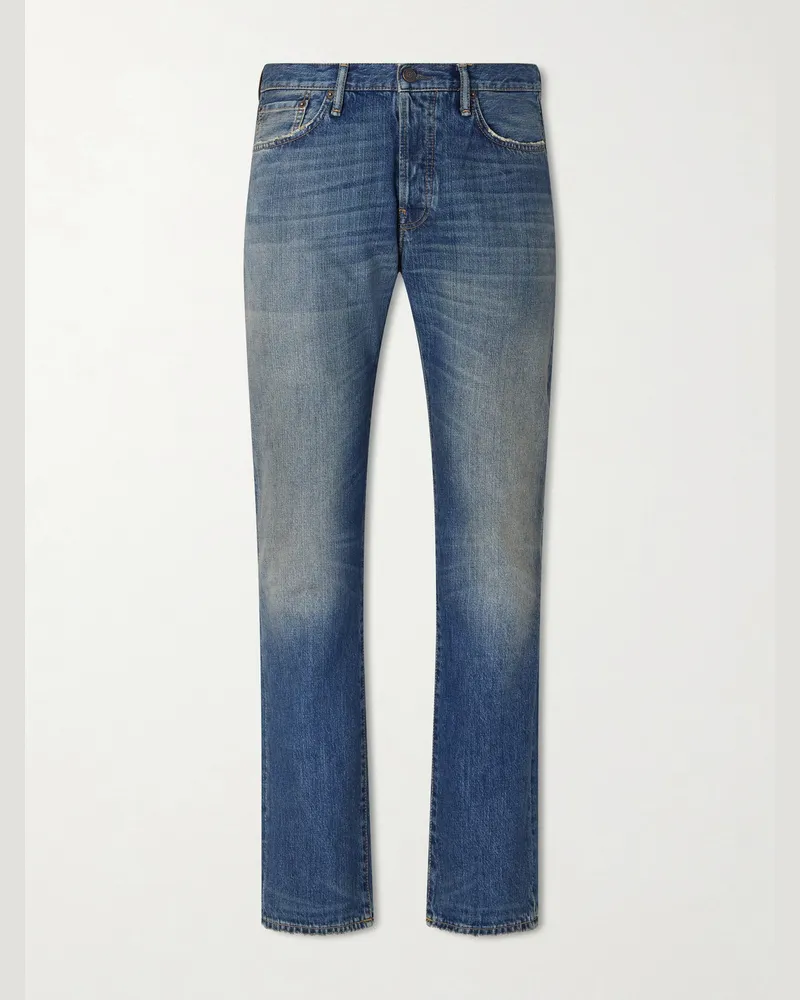 Acne Studios Straight-Leg Cotton Jeans Blue