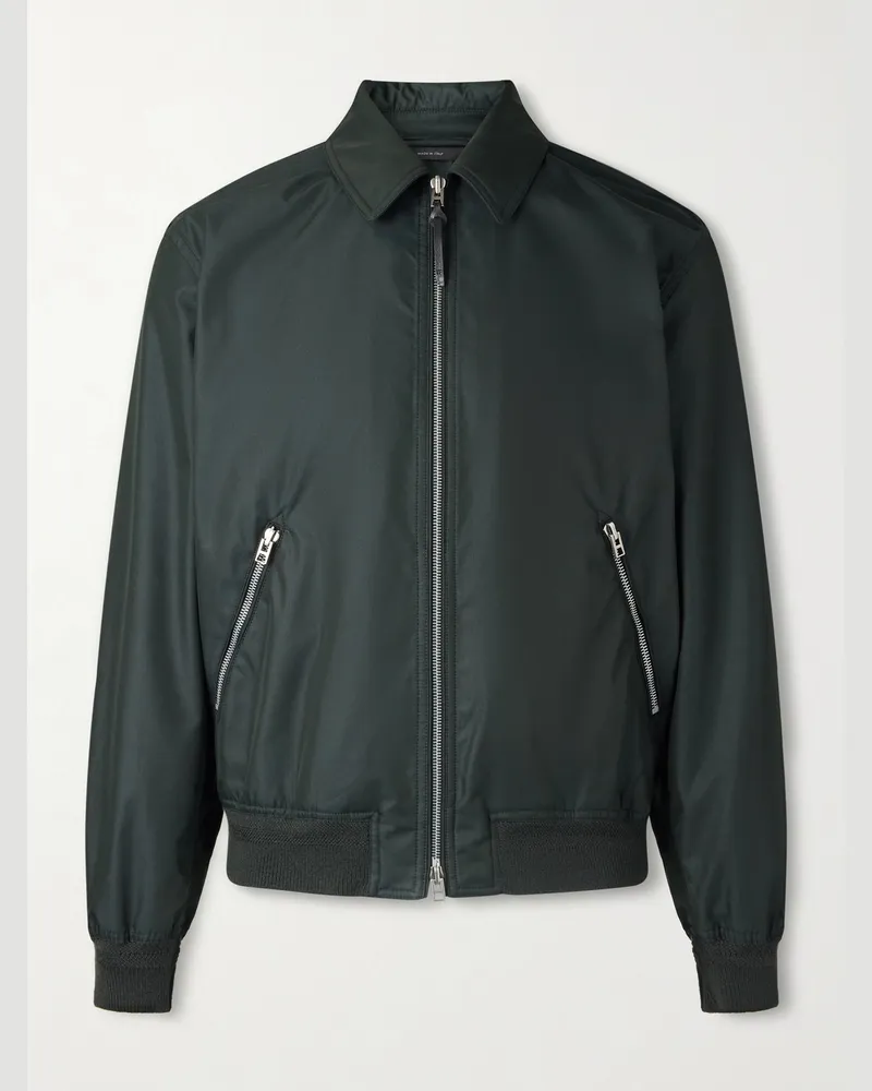 Tom Ford Cotton-Blend Twill Blouson Jacket Green