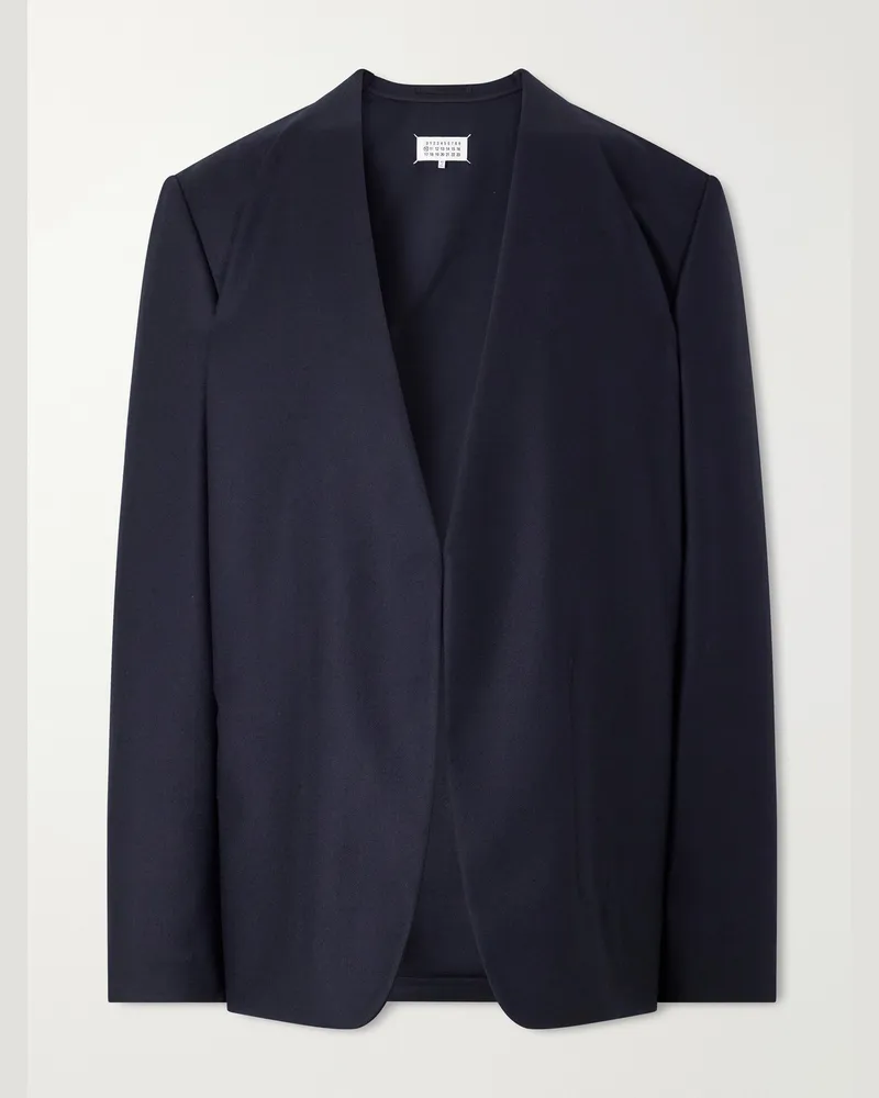 Maison Margiela Minimal Virgin Wool Blazer Blue