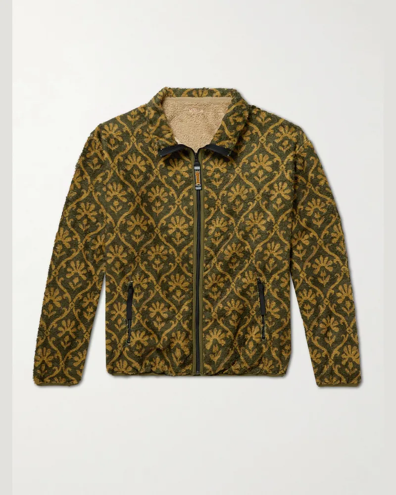 KAPITAL Yosemite Jacke aus bedrucktem Fleece Grün