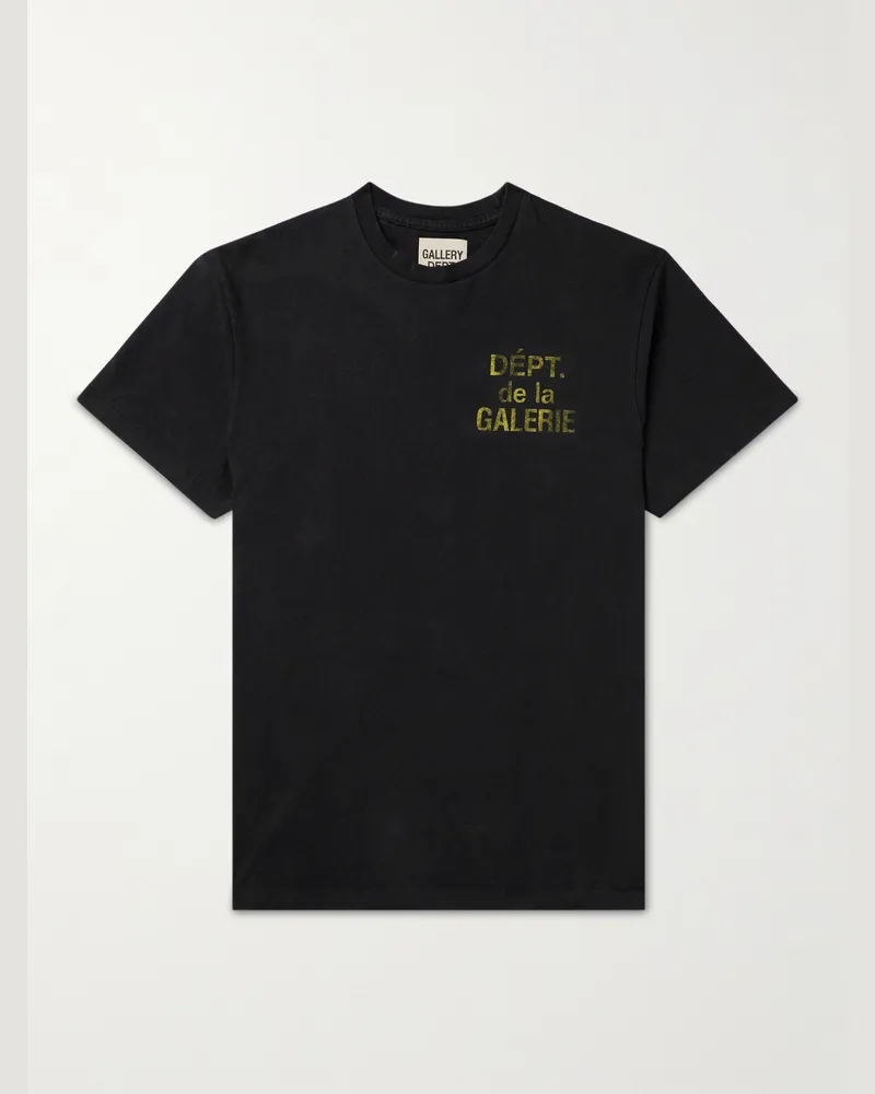 GALLERY DEPT. French Logo-Print Cotton-Jersey T-Shirt Black