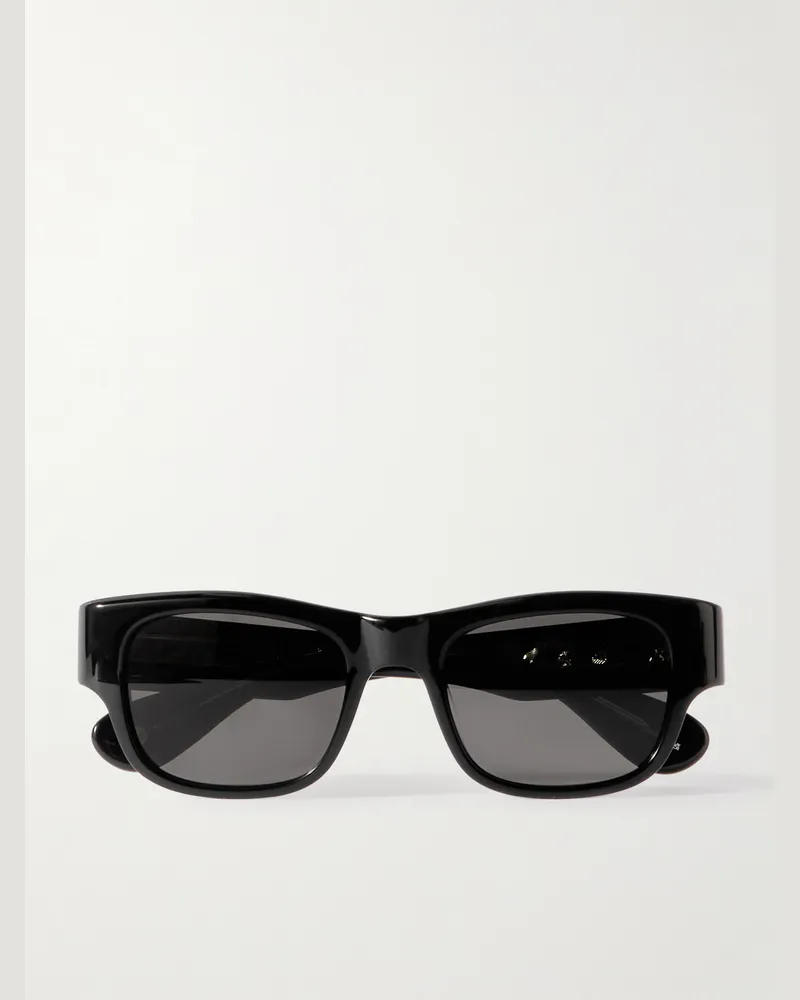 Garrett Leight Shasta D-Frame Acetate Polarised Sunglasses Black