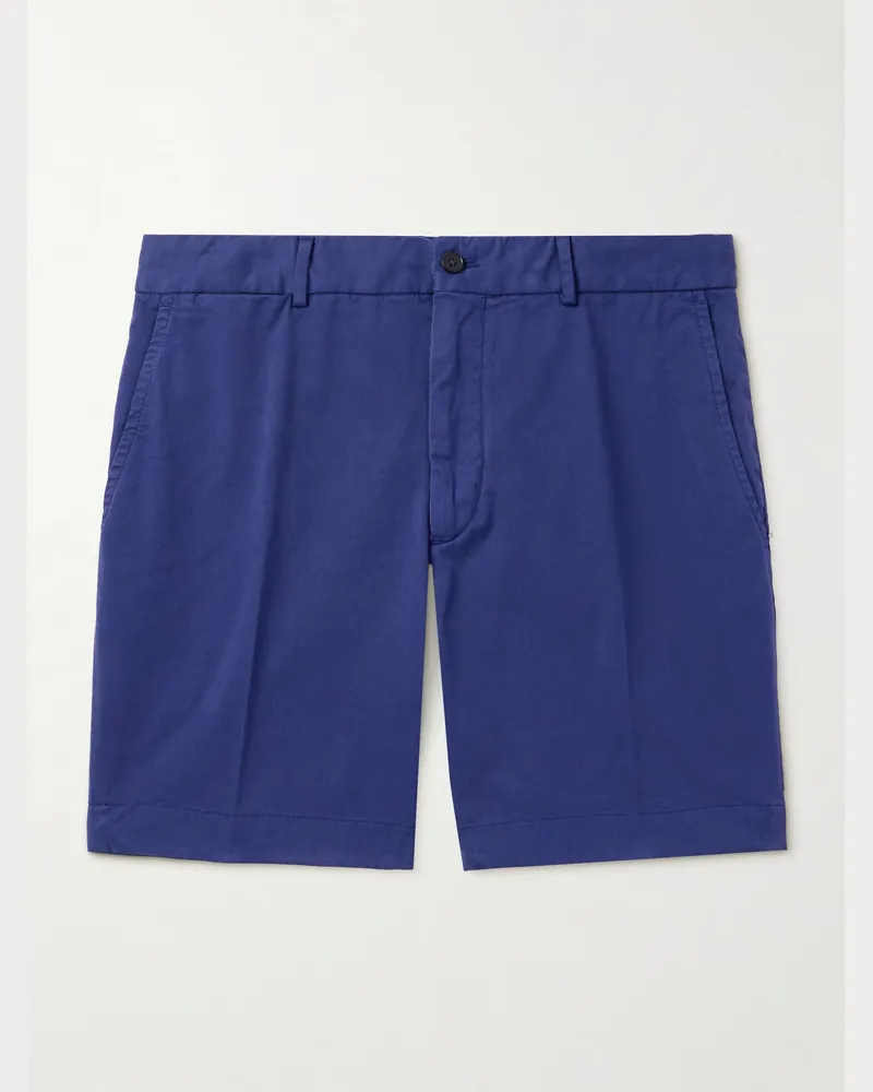 Ralph Lauren Schmal und gerade geschnittene Shorts aus Twill aus einer Baumwollmischung in Stückfärbung Blau