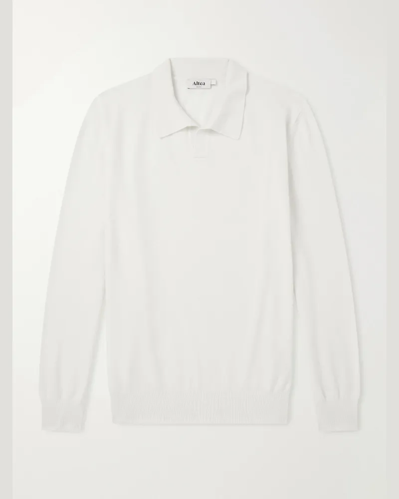 Altea Virgin Wool Polo Sweater Neutrals