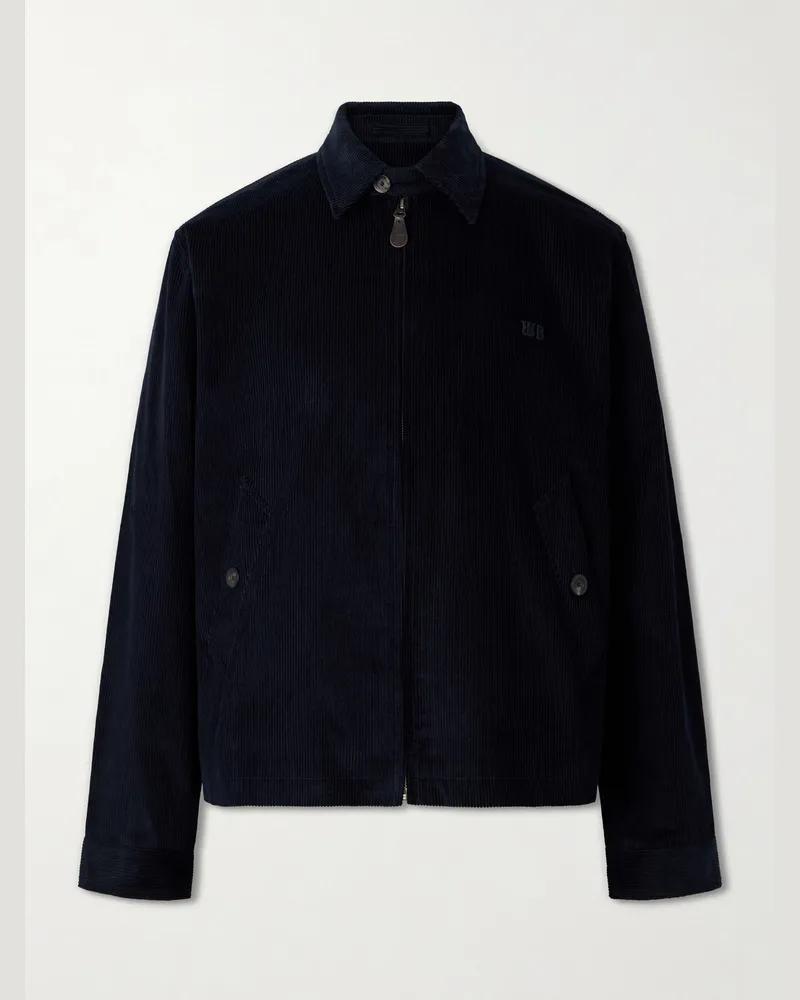 Wales Bonner Drew Cotton-Corduroy Blouson Jacket Blue