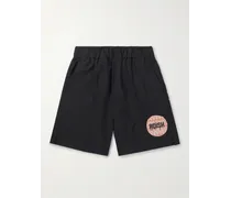Sur gerade geschnittene Shorts aus Ripstop mit Logoapplikation