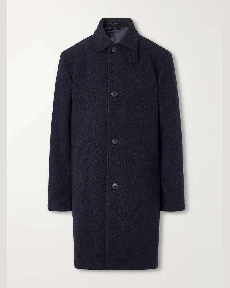 Sunspel Wool-Tweed Coat Blue