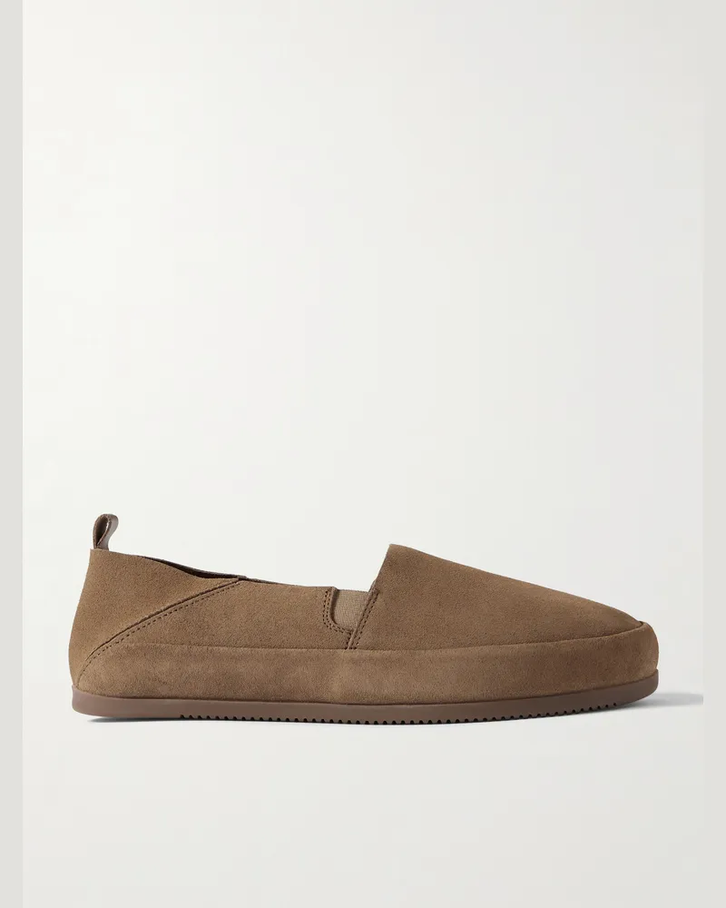 MULO Loafers aus Veloursleder mit einklappbarer Fersenpartie Braun