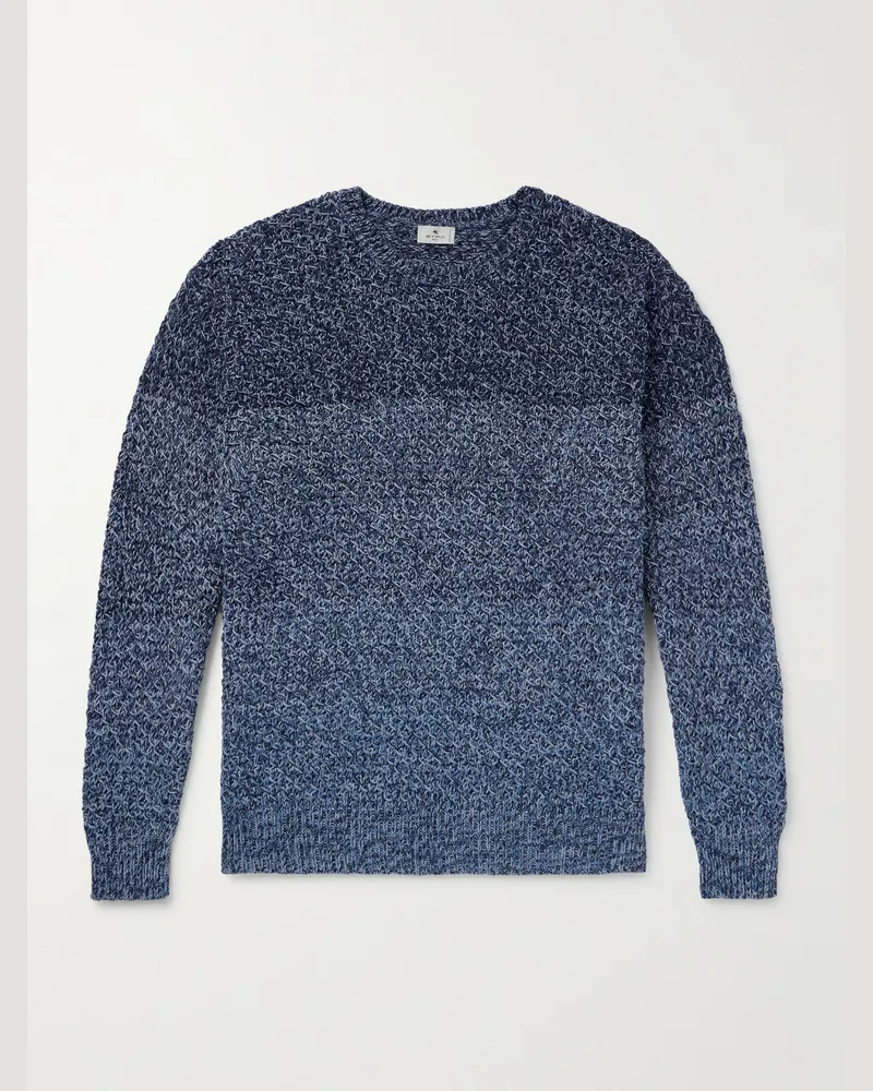 Etro Pullover aus Baumwoll-Jacquard-Strick mit Farbverlauf Blau