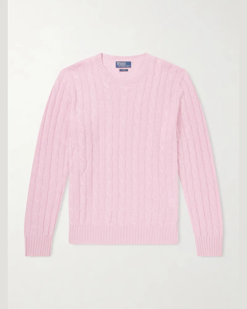 Ralph Lauren Pullover aus Kaschmir in Zopfstrick Pink