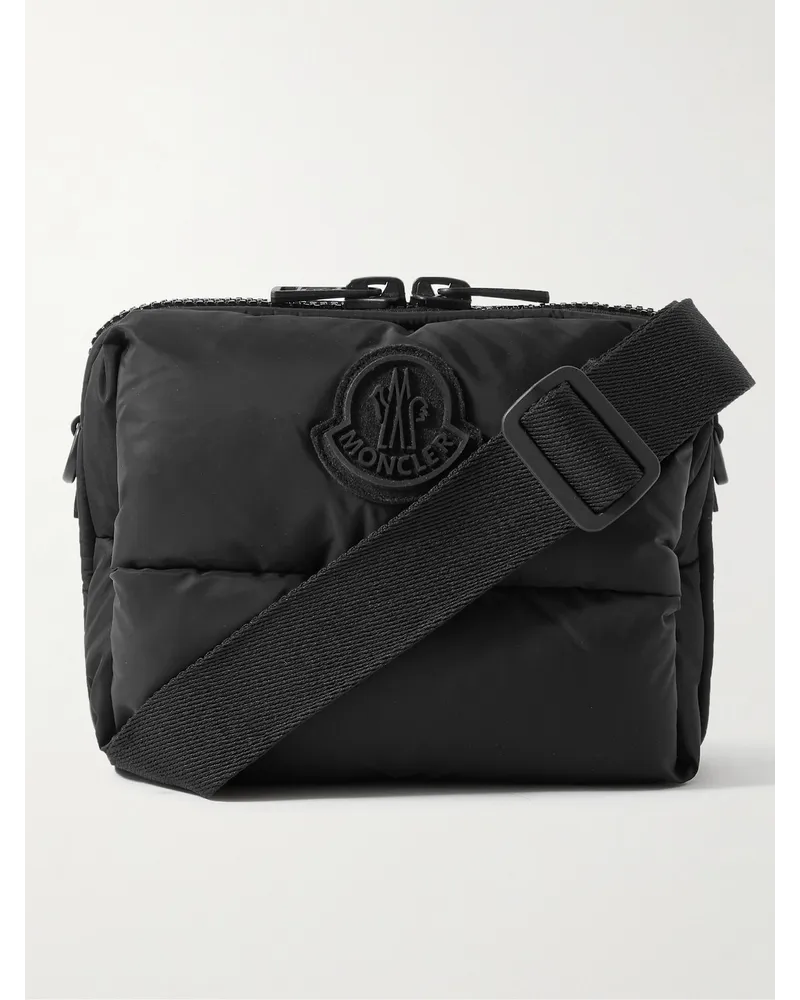 Moncler Legere Logo-Appliquéd Quilted Shell Messenger Bag Schwarz