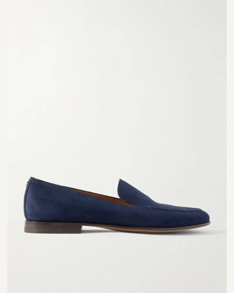 Dolce & Gabbana Loafers aus Veloursleder mit Logoverzierung Blau