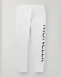 Moncler Tapered Logo-Embroidered Cotton-Jersey Sweatpants Weiß