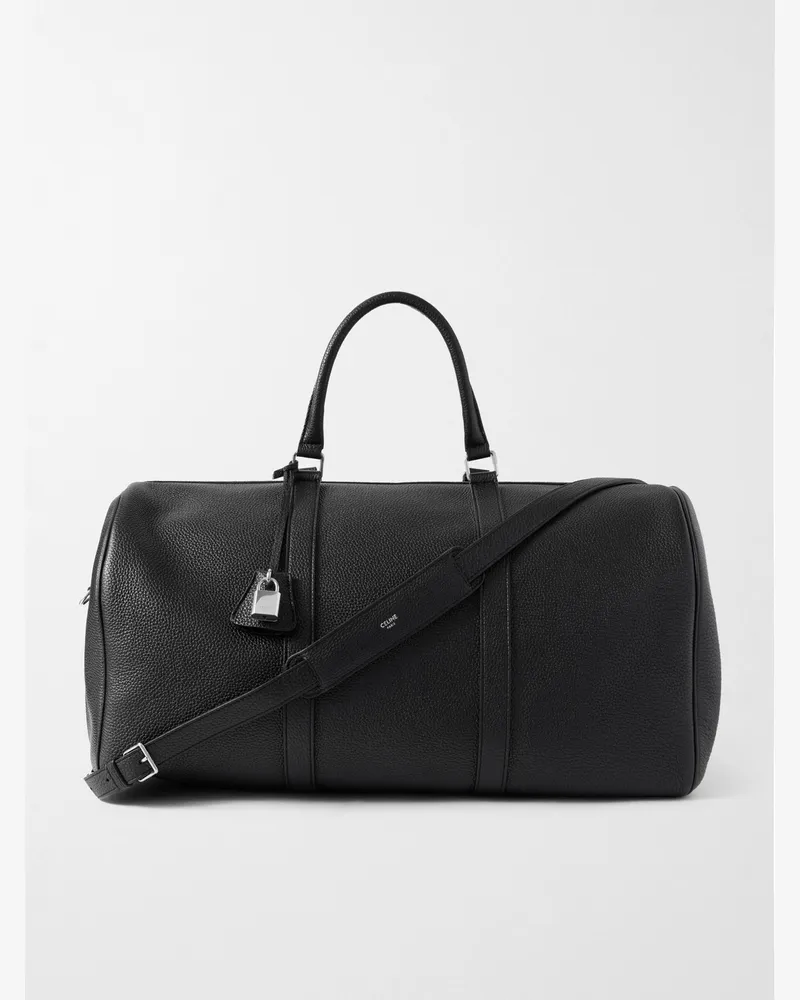 Celine Große Reisetasche aus vollnarbigem Leder Schwarz
