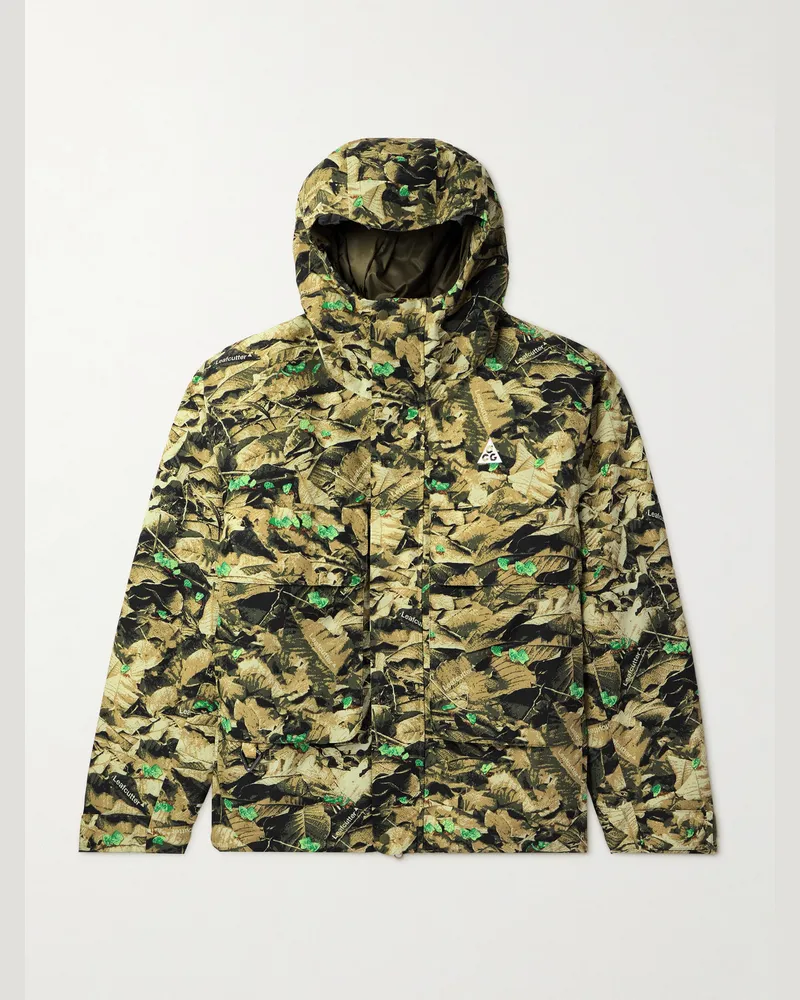 Nike ACG Skull Peak Kapuzenjacke aus „Storm-FIT“-Material mit Print und Logostickerei Grün