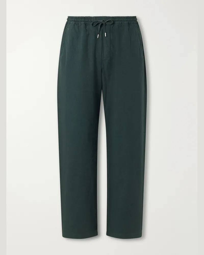 A Kind Of Guise Samurai Wide-Leg Cotton-Ripstop Drawstring Trousers Green