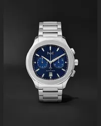 Piaget Polo Chronograph 42 mm Uhr aus Edelstahl mit automatischem Aufzug, Ref.-Nr.: G0A41006 Blau