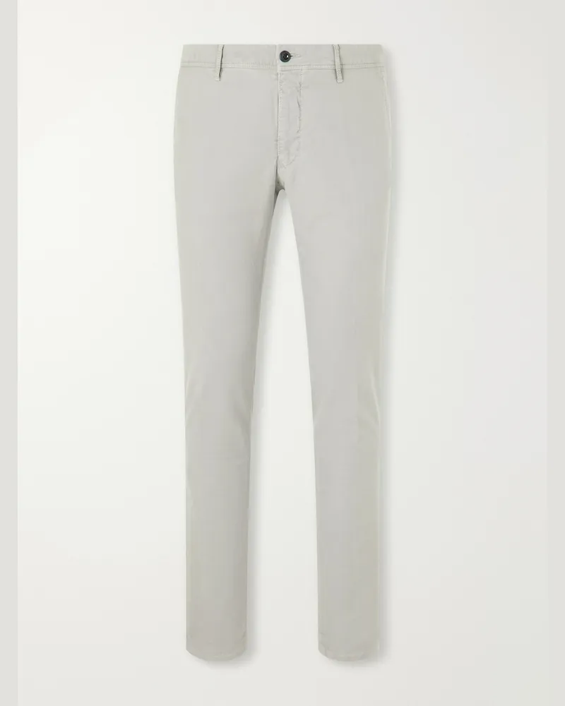 Slowear Straight-Leg Stretch-Cotton Trousers Gray