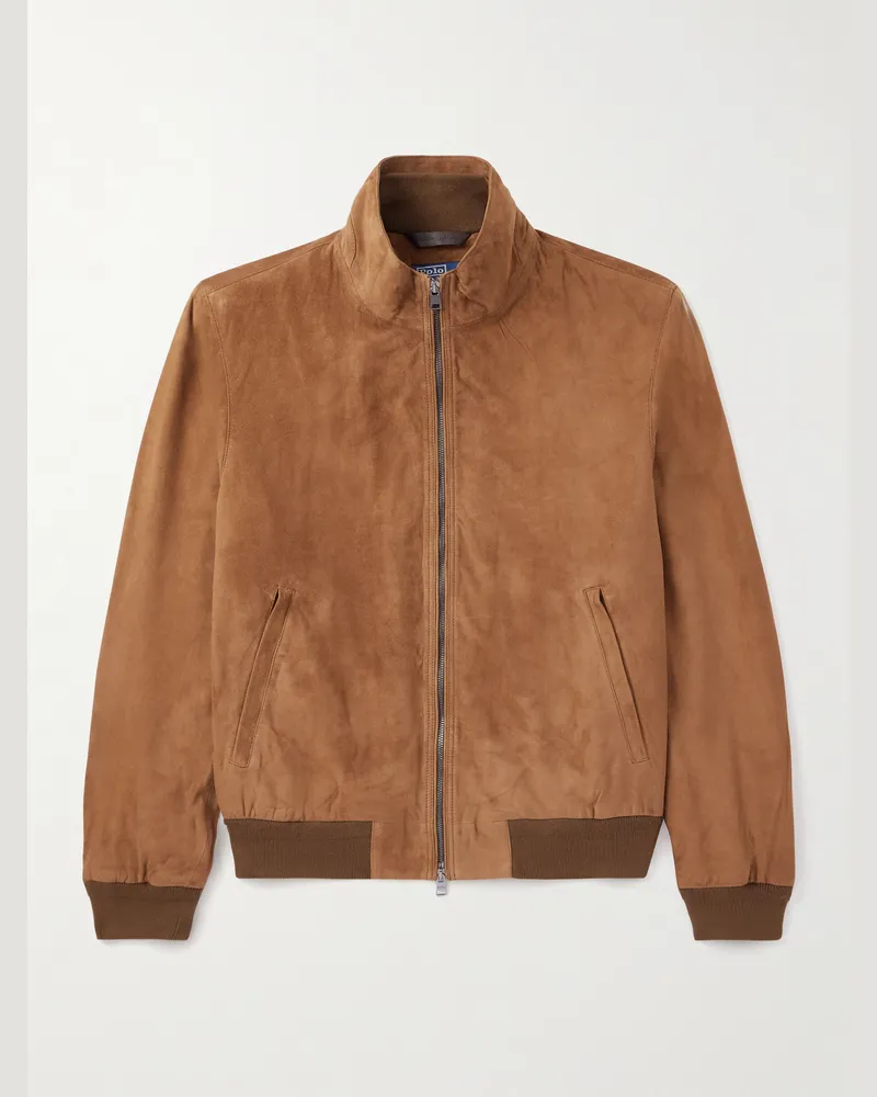 Ralph Lauren Bomberjacke aus Veloursleder Braun