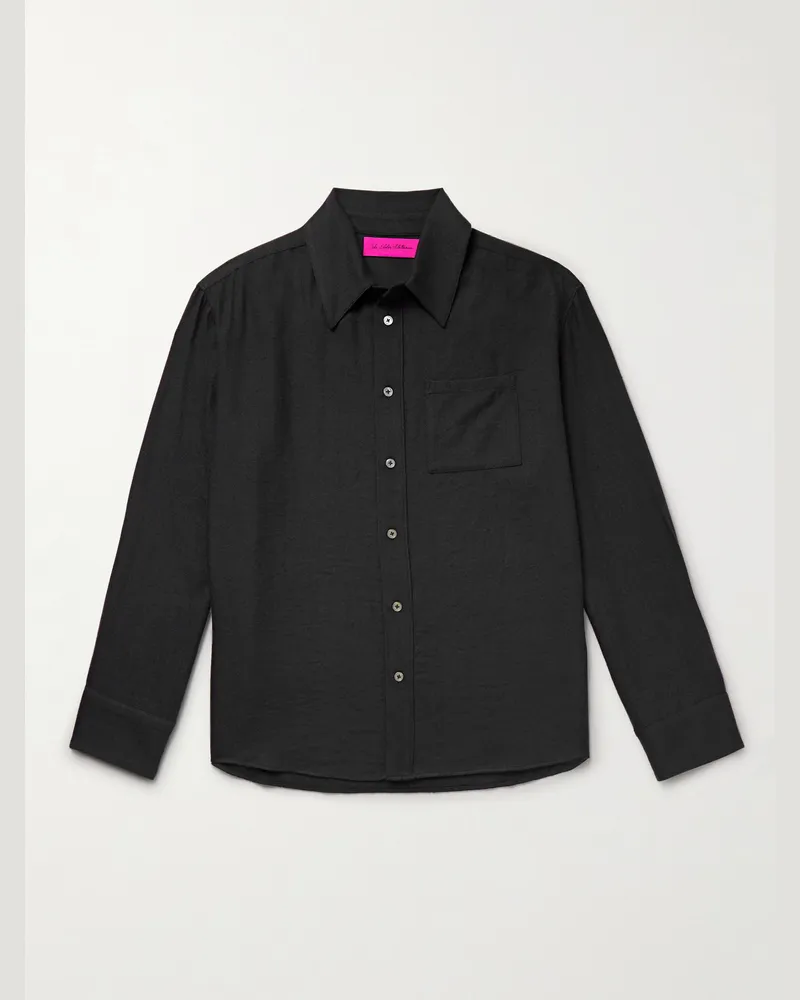 The Elder Statesman Hemd aus Twill aus einer Woll-Kaschmirmischung Schwarz