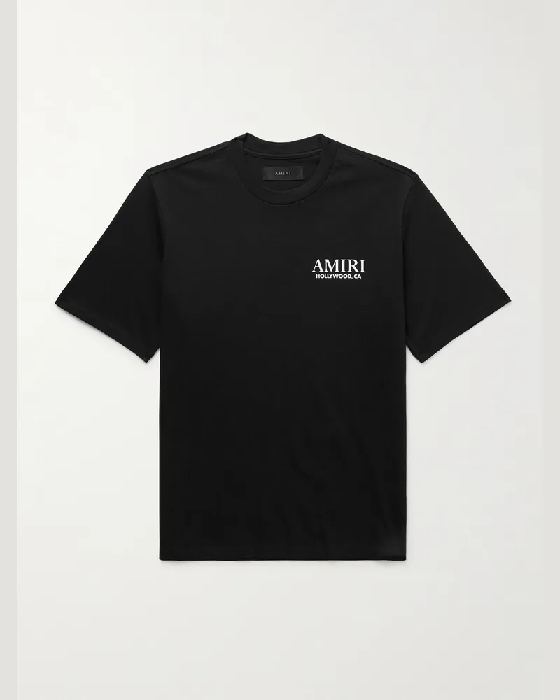 Amiri Bones T-Shirt aus Baumwoll-Jersey mit Logoprint Schwarz