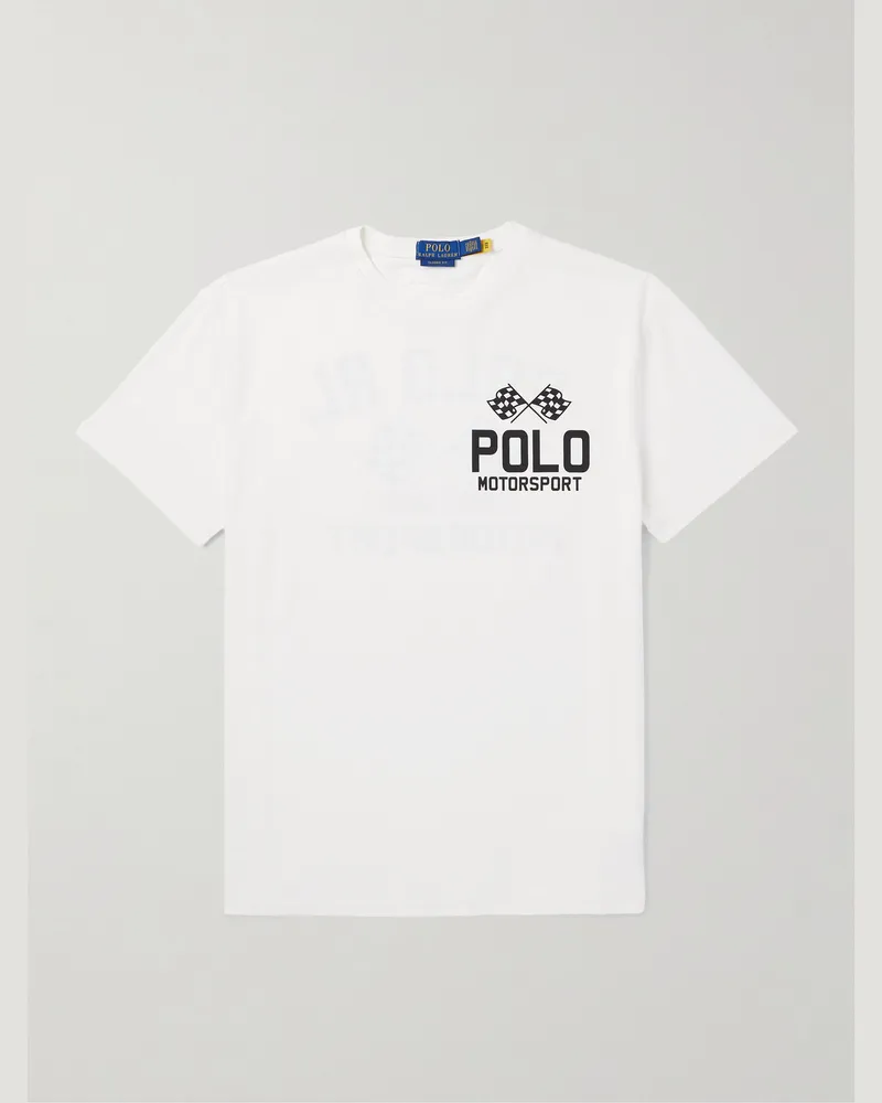 Ralph Lauren T-Shirt aus Baumwoll-Jersey mit Logoprint Weiß